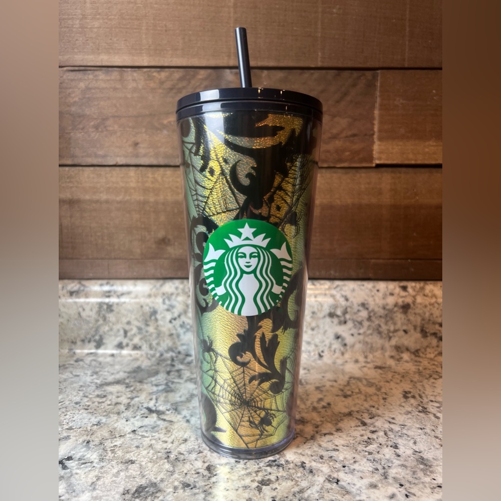 NWT Starbucks Halloween Spider Webs & Lace Tumbler, 24oz